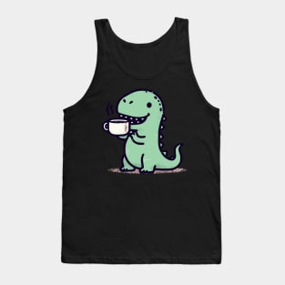 Retro kawaii tea rex tyrannosaurus Tank Top